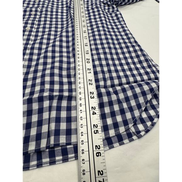 NEW UNTUCKit Women's Belleza Button Up Shirt 14 Blue White Gingham Check NWT - Picture 8 of 9